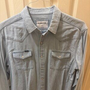 Poncho Outdoors Denim L/S Shirt - THE MARFA - SIZE XL Slim